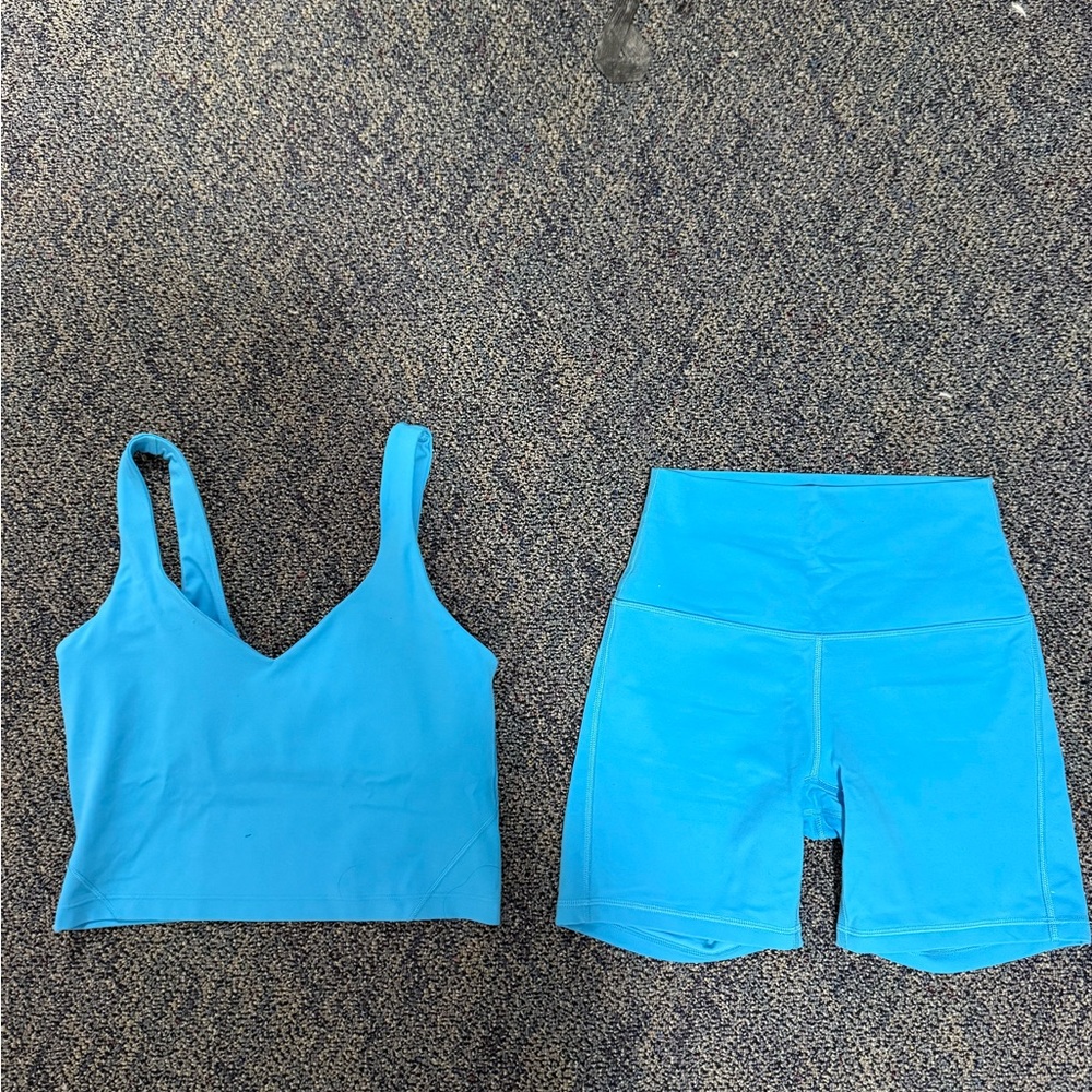 LULU Blue Tank Top and Shorts Set
